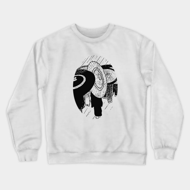 Japanese painting silhouette Crewneck Sweatshirt by Bearpear